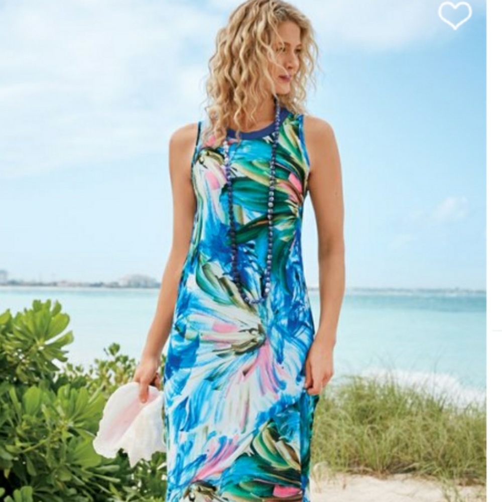 SOFT SURROUNDINGS Penelope Floral Maxi Dress M